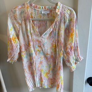 Current Air Multicolor Pleated Blouse